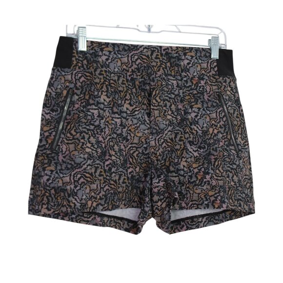 Athleta Activewear Multicolored Black Abstract Women's Short Size 8 - Picture 1 of 5